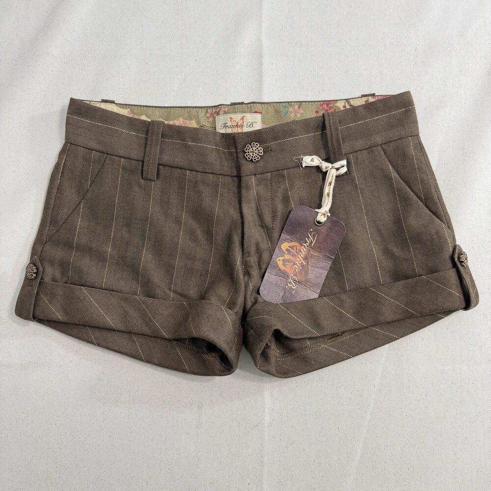 NEW Frankie B. pinstriped shorts Women Size 2 Made In USA